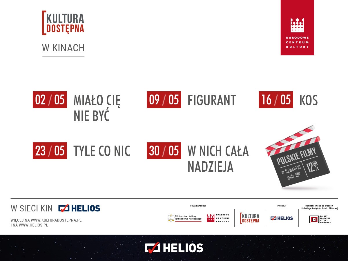 Kultura Dostępna w Heliosie – polskie kino w atrakcyjnej cenie!