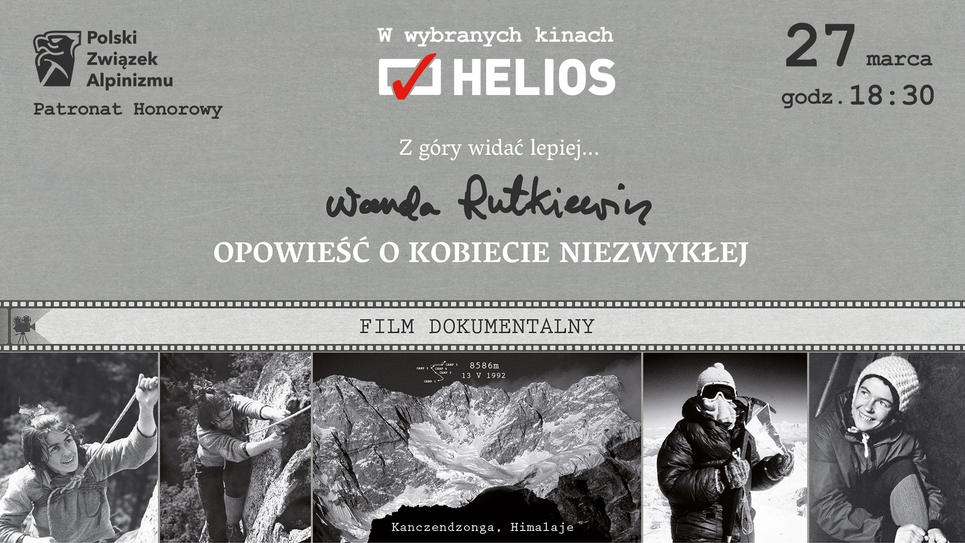 „Z góry widać lepiej” – portret Wandy Rutkiewicz w kinach Helios!