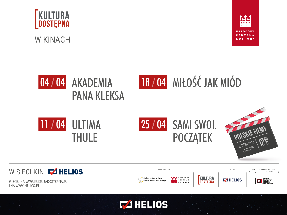 Kultura Dostępna w kinach Helios – repertuar cyklu w kwietniu