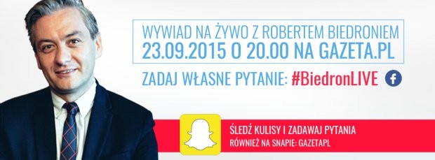 #BiedronLive w Gazeta.pl - Robert Biedroń odpowie na pytania internautów