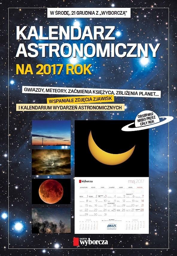 Kalendarz astronomiczny na 2017 rok z 
