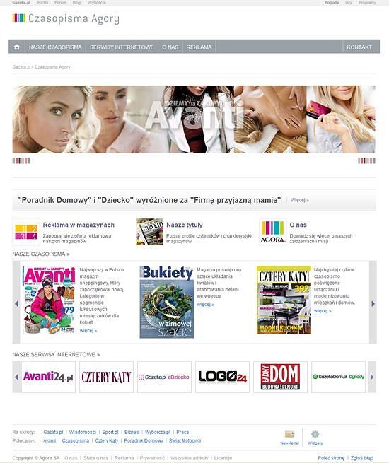 Czasopisma.Agora.pl - nowa strona z ofertą magazynów i serwisów www czasopism Agory