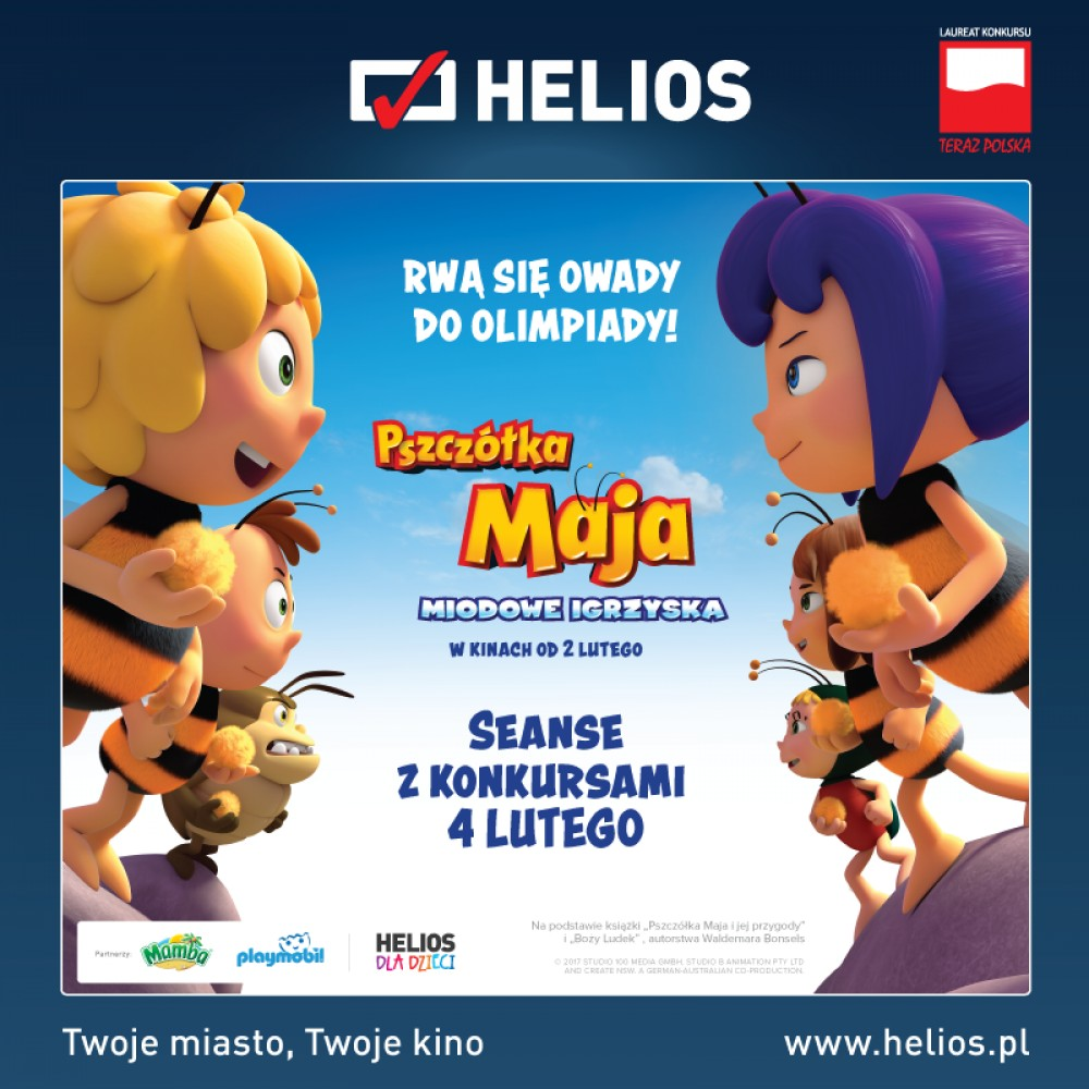 „Pszczółka Maja: Miodowe igrzyska” - seanse z konkursami w kinach Helios
