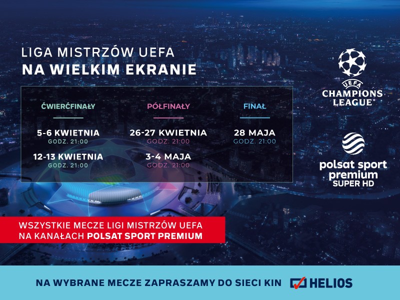 Liga Mistrzów UEFA na ekranach kin Helios