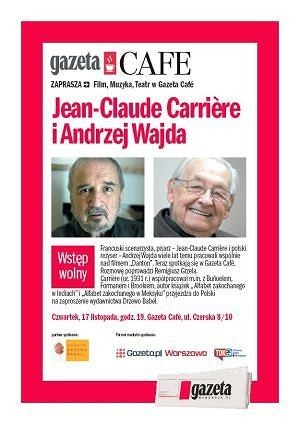 Jean-Claude Carriere i Andrzej Wajda na spotkaniu w Gazeta Cafe