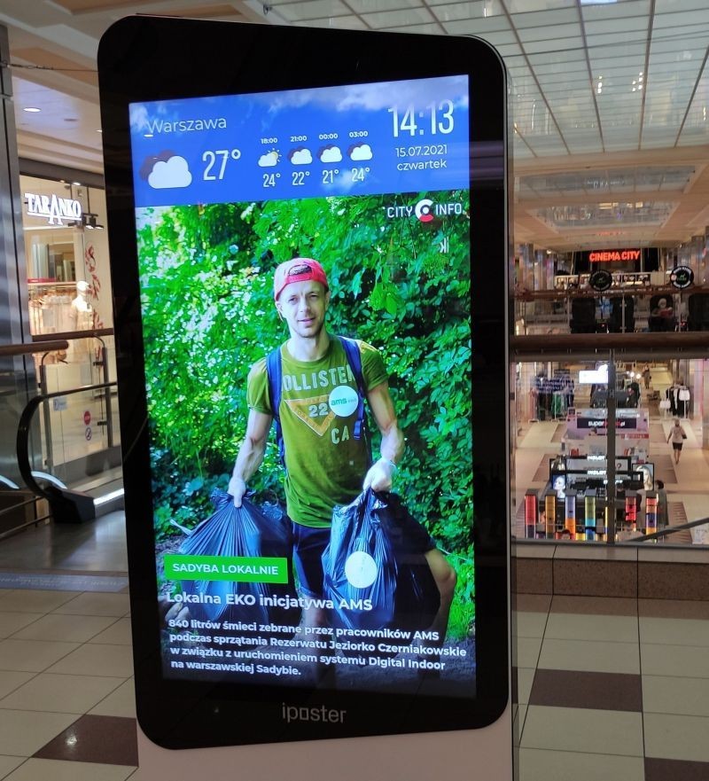 Lokalna eko inicjatywa AMS na start oferty Digital Indoor w Sadyba Best Mall w Warszawie