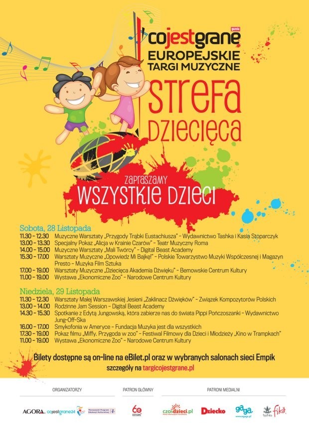 Strefa dziecięca na Europejskich Targach Muzycznych Co Jest Grane w Warszawie