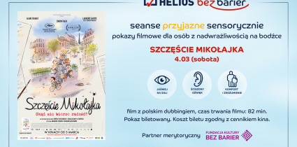 Animacja „Szczęście Mikołajka” na ekranach kin Helios w ramach cyklu Seanse Przyjazne Sensorycznie