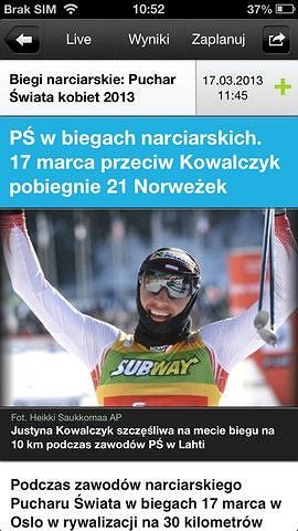 Aplikacja Sport.Pl LIVE dostępna na iPhone'ach
