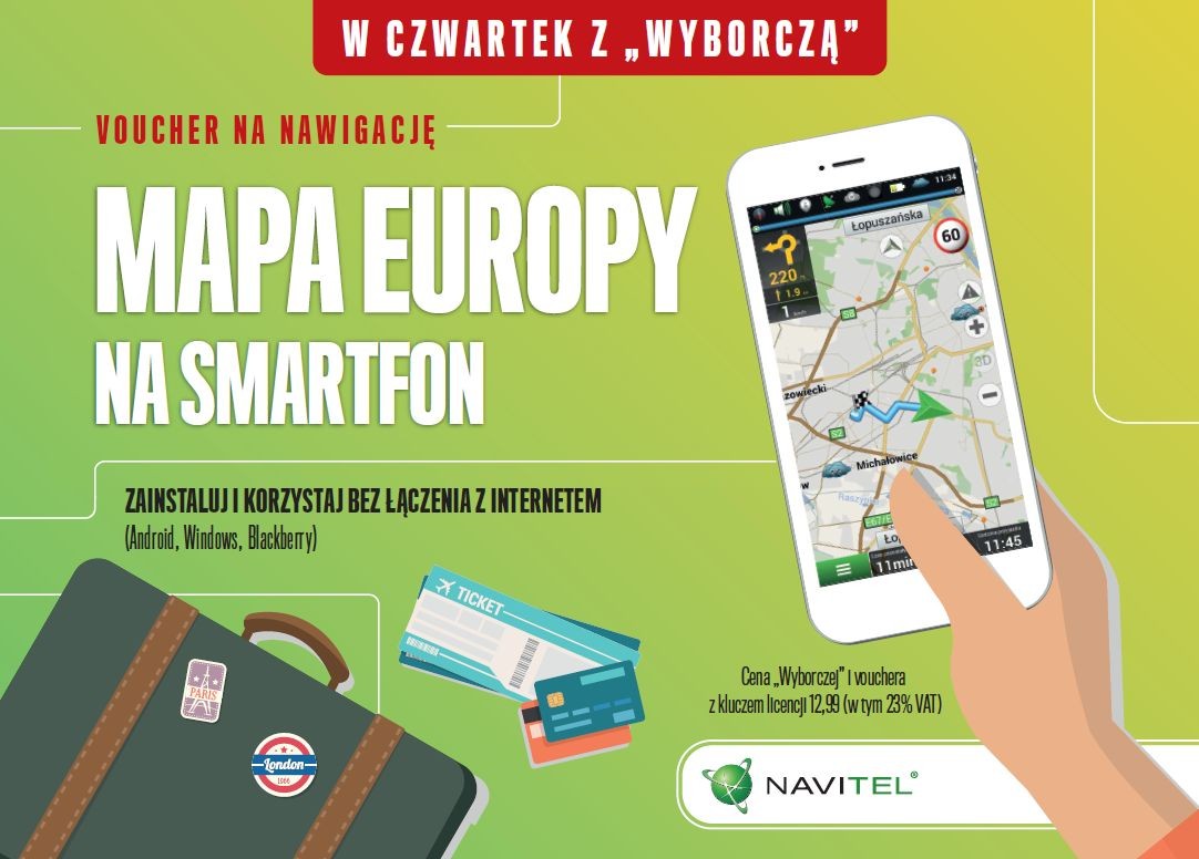 „Gazeta Wyborcza” z voucherem na nawigację z mapą Europy