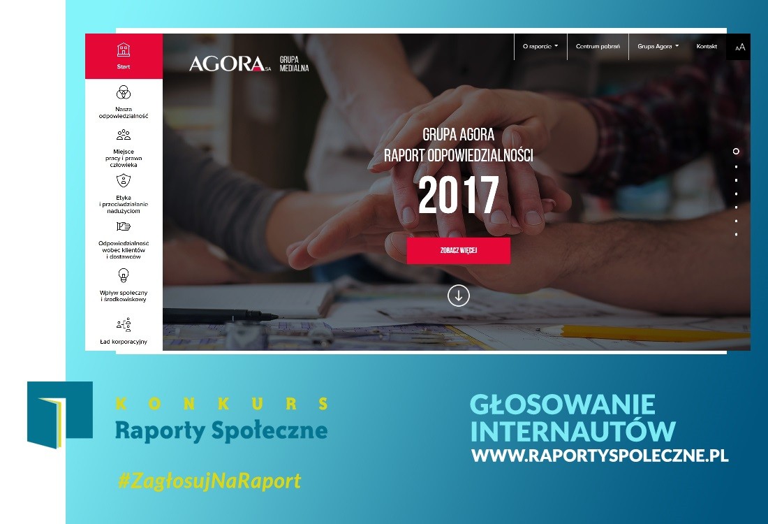 Raport odpowiedzialności Grupy Agora w konkursie Raporty Społeczne 2018