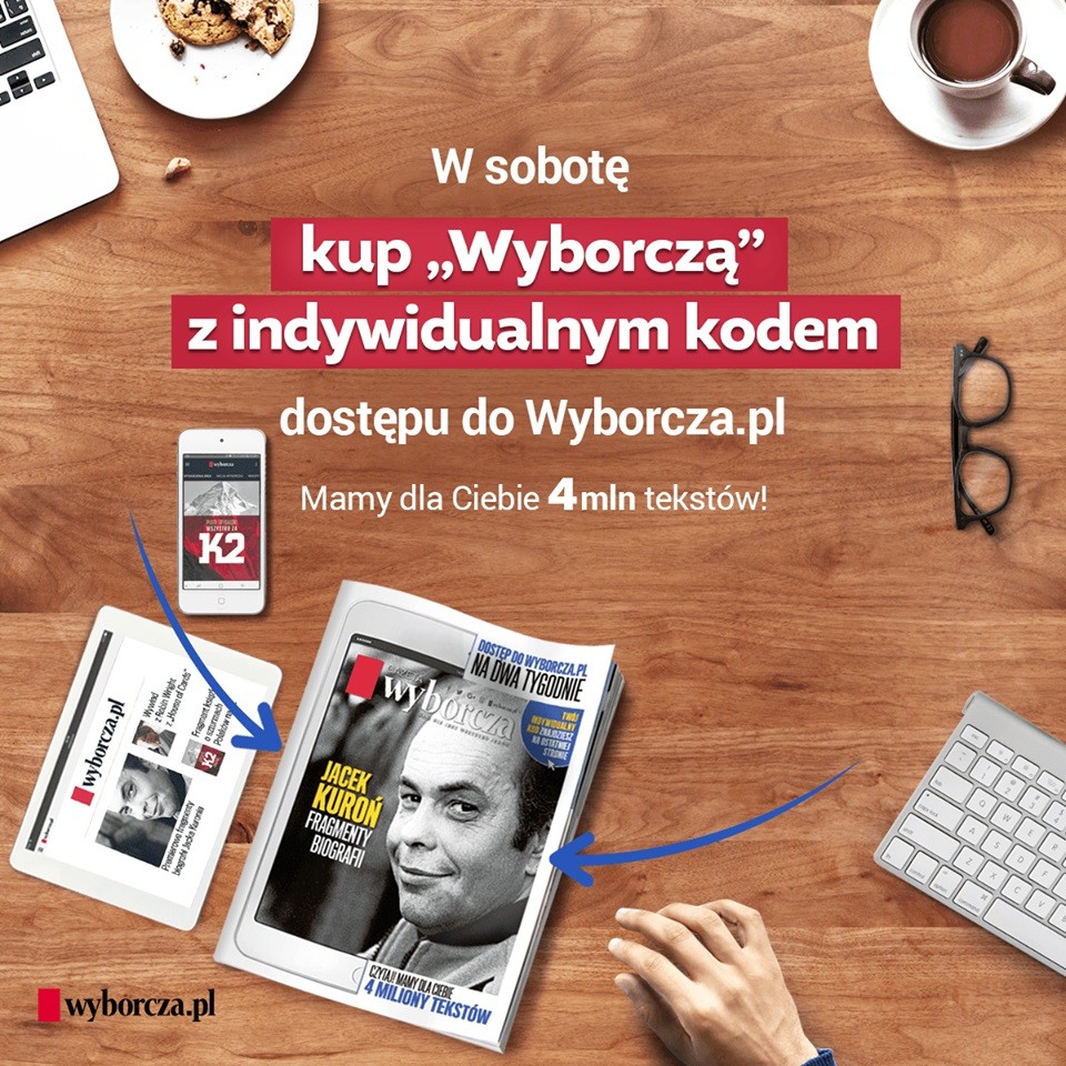 Sobotnia „Gazeta Wyborcza” z kodem dostępu do treści na Wyborcza.pl