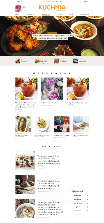 Serwis magazynu „Kuchnia” ma nowy wygląd i jeszcze więcej treści dla miłośników gotowania