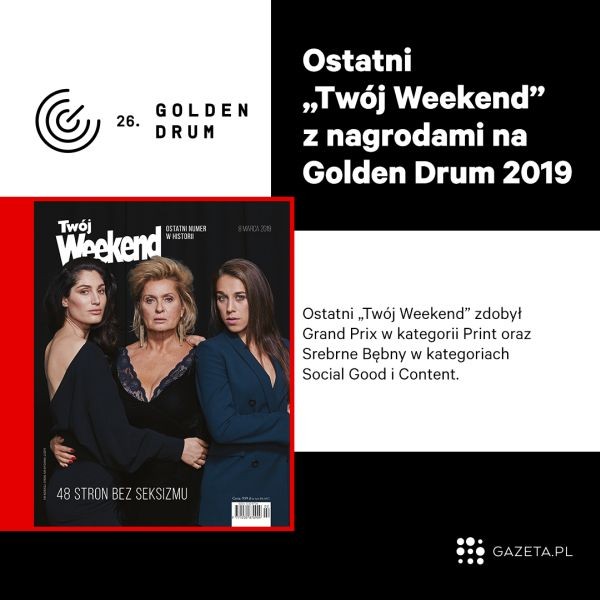 Ostatni „Twój Weekend” z nagrodami na Golden Drum 2019