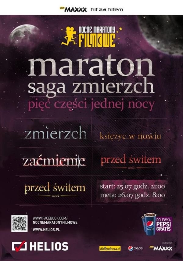 Nocny Maraton z Sagą Zmierzch w sieci kin Helios
