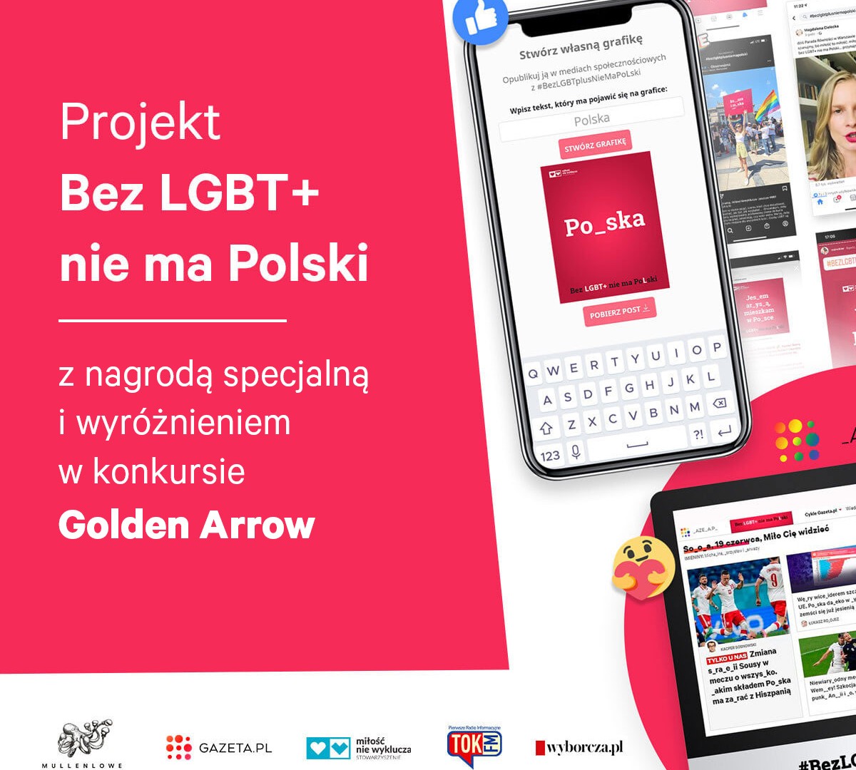Kampania „Bez LGBT+ nie ma Polski” z nagrodą specjalną i wyróżnieniem w konkursie Golden Arrow