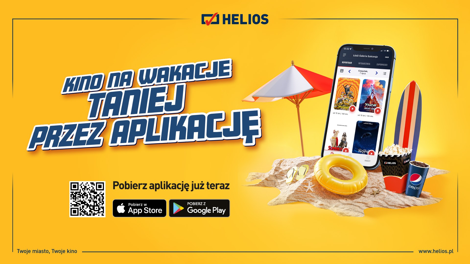 „Kino na wakacje, taniej przez aplikację” – akcja sieci Helios