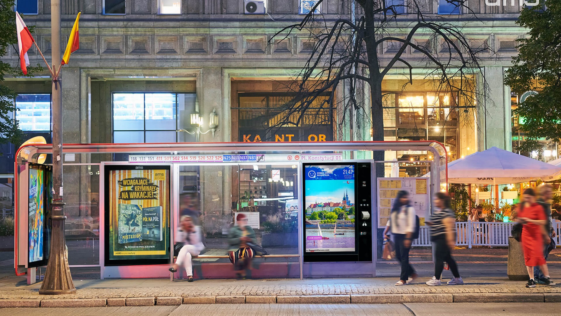 AMS zwiększa o 25% liczbę cyfrowych citylightów na przystankach w kluczowych punktach Warszawy