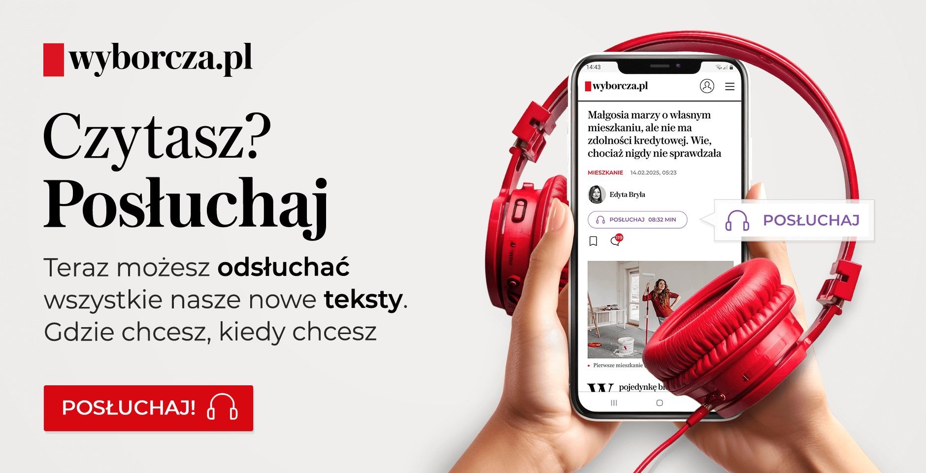 Nie tylko do czytania – nowa funkcja audio na Wyborcza.pl z głosem dziennikarza i technologią ElevenLabs