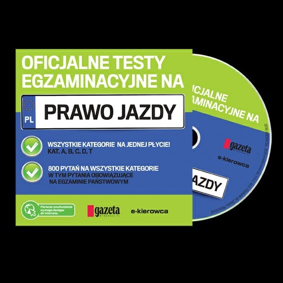Płyta z testami na prawo jazdy z 