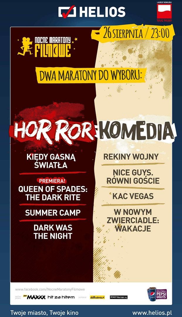 Dwa maratony filmowe jednej nocy w kinach Helios!